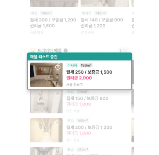 프리미어 매물 영역